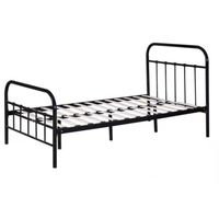 Prix le plus bas, cadre métallique, lit simple en métal pour adulte, style simple, lit simple temporaire en métal pour hôtel