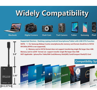 Pembaca Kartu USB C ke SD, Adaptor OTG, Pembaca Kartu Memori Mikro