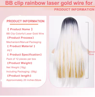 Lot de 12 extensions capillaires à clip scintillantes colorées de 20 pouces, kit d'accessoires capillaires élégants en guirlandes pour femmes, fabriquées en cristal