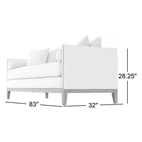Canapé chaise longue en tissu lin de luxe avec structure en bois massif