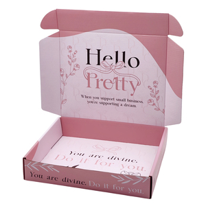 Boîtes d'emballage en carton de luxe pour hijab, boîtes d'expédition roses, emballage en carton ondulé, boîte d'expédition personnalisée avec logo pour les entreprises de sweats à capuche - Product Image 5