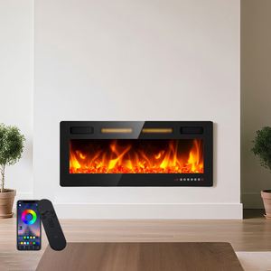 50 "Color/Llama Log & Crystal Option Estrecho Bisel Temporizador Dimmer Muebles Decoración Chimenea - Product Image 6