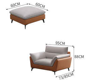 Set di Divani Moderni di Design a Forma di L Personalizzabili in Tessuto di Alta Gamma Grande Divano Marrone Ricco per Soggiorno e Villa - Product Image 6