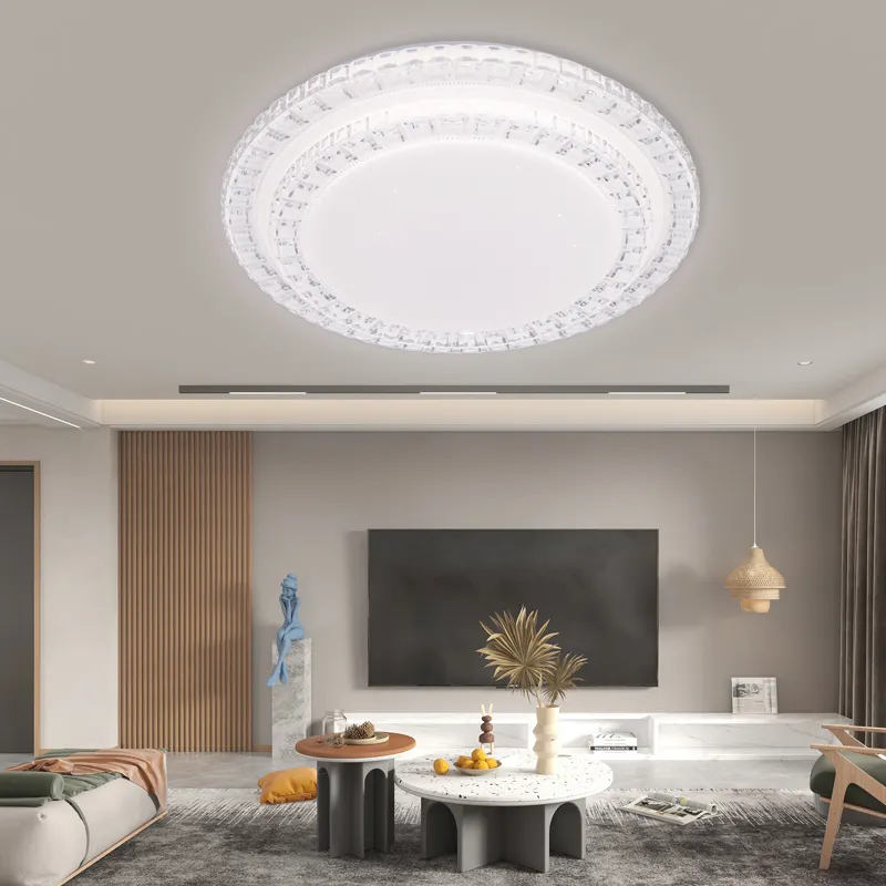 Modern Indoor Living Room Dining Room Iron Plastic Dimmable Fancy Decorative Led Ceiling Light