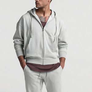 Sudadera con Capucha y Cierre Completo para Hombre, Transpirable, Tejida, Informal, Deportiva, para Primavera y Otoño - Product Image 1