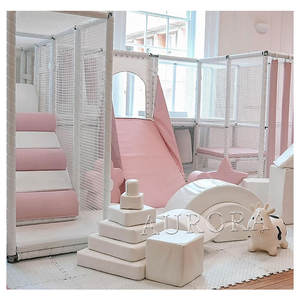 Set da Gioco Morbido per Bambini con Strutture e Vasca di Schiuma in Colori Pastello, Palestra Morbida <span class=keywords><strong>Rosa</strong></span> per Noleggio - Product Image 4