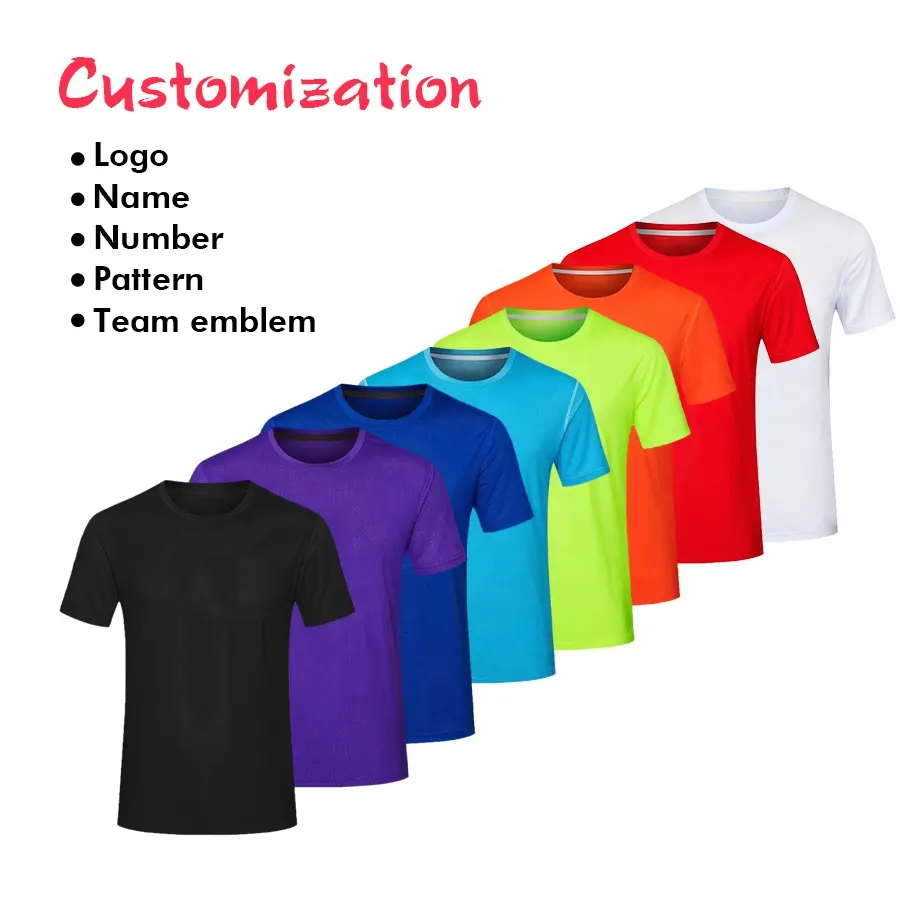 Großhandel Herren einfarbig 100% Polyester T-Shirt Druck hochwertig einfarbig individuelles Logo bedruckte schwarze T-Shirts