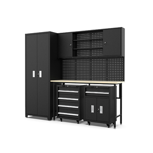 Ensemble d'établi industriel en acier JZD avec armoire à outils roulante et <span class=keywords><strong>chariot</strong></span> à outils d'atelier avec outils, armoires <span class=keywords><strong>de</strong></span> <span class=keywords><strong>garage</strong></span> <span class=keywords><strong>pour</strong></span> le rangement à domicile - Product Image 1