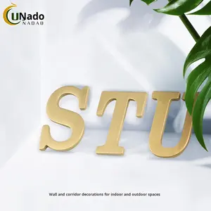 Lettere dell'Alfabeto in Metallo Dorato, <span class=keywords><strong>Logo</strong></span> con Lettere di Design, Lettere 3D Dorate - Product Image 4