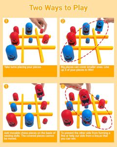 Jeu de société en plastique pour enfants et adultes, 3 tailles de pièces emboîtables, modes de jeu Gobble Move, portable, jeu familial pour 2 joueurs - Product Image 5