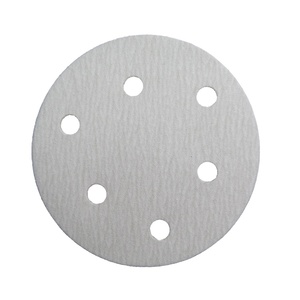 Papier abrasif sec en oxyde d'aluminium blanc de 5 pouces (<span class=keywords><strong>125</strong></span> mm), grain 80-1000, 6 trous, crochet et boucle, <span class=keywords><strong>disque</strong></span> abrasif OEM pour le ponçage des murs et du <span class=keywords><strong>bois</strong></span> - Product Image 2