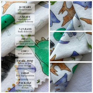 Bông hữu cơ-gai pha trộn vải duy nhất: in kỹ thuật số, bền, bền vững. Trẻ em 'loungewear, số lượng lớn tùy chỉnh, giá nhà máy - Product Image 2