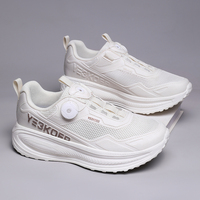 Chaussures de course pour hommes en cuir véritable, semelle antidérapante, doublure en maille respirante, amorti Evergreen, à lacets