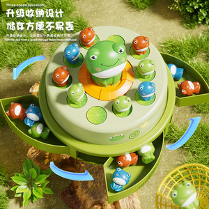 ของเล่นไฟฟ้ารูปกบแบบหมุนพร้อมเสียงและแสงสำหรับเด็กอายุ 4-7 ปี เกมพลาสติกแบบอินเทอร์แอคทีฟ - Product Image 2
