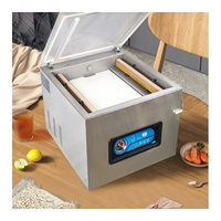 Máquina Selladora al Vacío de Alimentos de Sobremesa DZ 400 con Barra de Sellado de 400mm, Máquina de Envasado al Vacío de Carne para Carnicería con Inyección de Gas y Aire Suave
