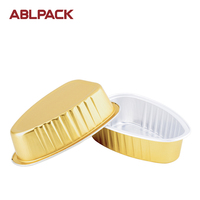 Mini récipient à Dessert jetable de 100ML, tasses de cuisson Triangle en aluminium avec couvercle en plastique