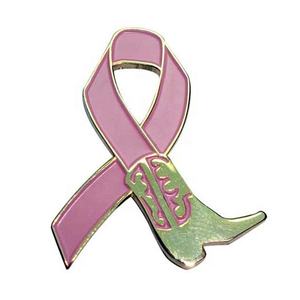 Металлическая Посеребренная УФ-печатная Спортивная стильная розовая лента для рака, автомобильная наклейка, эмблема, эмблема, Бочо - Product Image 1