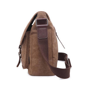 Op maat gemaakte vintage canvas schoudertas/crossbody tas voor heren, geschikt voor alle seizoenen, OEM/ODM ondersteund, effen patroon <span class=keywords><strong>XXN</strong></span> - Product Image 3
