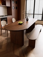 Antiker Vintage-Stil Ovaler Esstisch für Wohnzimmer Großer Langer Schreibtisch Designer-Arbeitsplatz