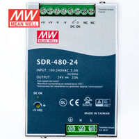 Alimentation sur rail DIN MeanWell SDR-480-24 24V 20A 48V pour système de contrôle industriel, transformateur de tension CA, régulateur d'air – Meilleures ventes