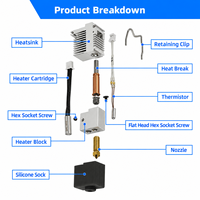Kit Hotend d'imprimante 3D en gros, buse de 0,4 mm avec/sans dissipateur thermique, laiton et acier trempé, pour Anycubic Kobra 3 / 3 Combo