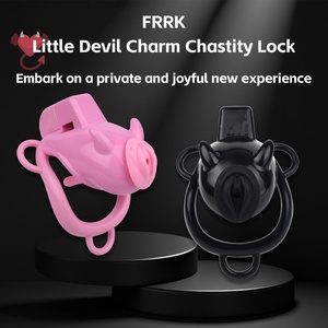 Jaula de Castidad de Resina FRRK Sissy Little Devil con Tapón Uretral Desmontable para Estimulación del Clítoris y Pene, Juguetes Sexuales para Hombres - Product Image 3