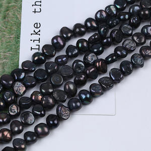 Collier de perles d'eau douce blanches naturelles de 9-10 mm, perles de couleur bonbon semi-finies, accessoires de mode DIY - Product Image 4