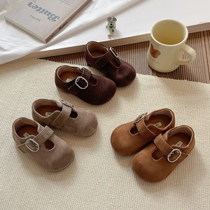 รองเท้าหนังเด็กสไตล์เรโทรสำหรับฤดูใบไม้ผลิ รองเท้าหนังกลับแบบสวมลำลองสำหรับเด็กผู้หญิง ระบายอากาศได้ดี - Product Image 1