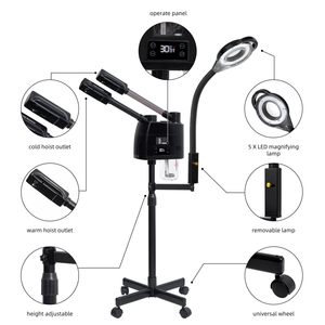 Appareil de soin du visage professionnel 3-en-1 Z en ABS avec double pulvérisation chaude et froide, lampe loupe LED et fonction hydratante pour usage en salon - Product Image 5
