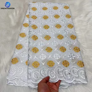 2023 Sinya Latest Design African Laser Embroidery Lace Fabric High Quality Swiss Voile Lace In Switzerland For Sewing Dress