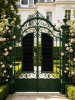 Portes coulissantes automatiques personnalisables pour entrée de cour, portails en fer forgé, design moderne pour villas, hôtels, bâtiments commerciaux