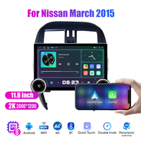 Radio Mobil Android 2Din 11.8 Inci untuk Nissan March 2015 Layar QLED 2K Stereo Mobil Pemutar DVD Mobil Carplay Android Auto