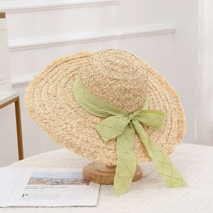 หมวกฟางฟางสำหรับผู้หญิงหมวกชายหาดวันหยุดอาบแดดหมวกฟางป้องกันแสงแดดกลางแจ้ง - Product Image 5