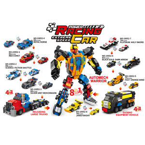 8 en 1 plastique guerrier assemblage voiture déformation Robot blocs de construction <span class=keywords><strong>jouet</strong></span> pour enfants - Product Image 5