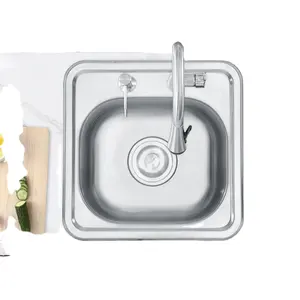 K-3838批发201出售小风格不锈钢冲床方形厨房单碗水槽