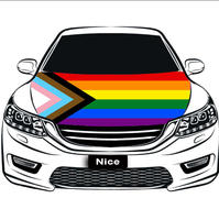 Housse de capot de voiture personnalisée en polyester, motif arc-en-ciel pansexuel gay, impression numérique, protection solaire et anti-poussière pour automobile