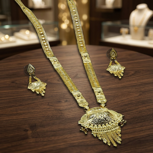 Collares Largos de Moda al por Mayor, Chapados en Oro de 14K, 18K y 24K, Diseño Floral Tradicional, Joyería Larga de Latón, Oro Joyería - Product Image 3