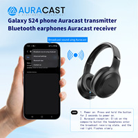 Casque audio supra-auriculaire avec réception Auracast, connexion un-vers-plusieurs, pliable, léger, sans fil, avec microphone