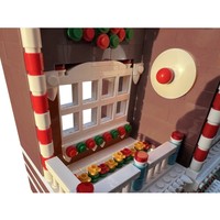 Funbuild Maison de Noël en pain d'épices MOC-200776 Ensemble de blocs de construction de maison de village d'hiver Décoration festive Briques DIY Jouets