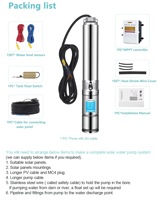 Pompe solaire submersible de haute qualité Cheers 2HP, haute pression, haute efficacité, débit de 6m³/h, 96V 1200W, moteur DC sans balais, 1 an de garantie