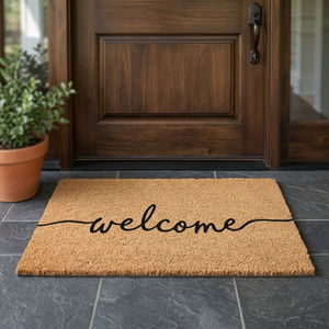 PVC Backed Coir <b>Mat</b> for Outdoor Use Solid Color Natural Printed Durable Anti Slip Washable Eco-Friendly Modern Machine Made - Product Image 3