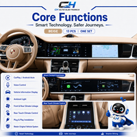Porsche Panamera 2010-2016 13PCS Paket Upgrade Interior Beige Layar Android 12.3 Inci Wireless CarPlay Android Auto