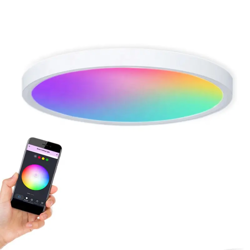 TUYA Color Mixing plafoniera LED Light RGB Wifi Smart Indoor Plastic Modern Nordic Light 80 ABS No Blue Light Lamp Timer 30000