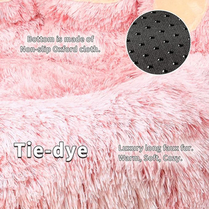 Großhandel umwelt freundlich bequem bequem modern niedlich rund rosa Plüsch Pfote beruhigend Haustier großes Bett liefert wasch bar Hund Katze Kissen Bett - Product Image 5