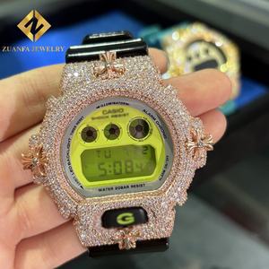 Wuzhou Zuanfa Luxury Jewelry Iced Out Vvs Moissanite-<b>Watches</b> Bust Down With Cross+Bezel Case 925 Silver for <b>Men</b> - Product Image 2