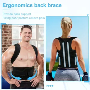 姿勢矯正器ユニセックス調節可能な背中の肩の姿勢矯正器ベルト脊柱側弯症後弯矯正器