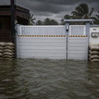 Barrière anti-inondation en panneaux renforcés en alliage d'aluminium, personnalisée, avec revêtement en poudre, résistante à la corrosion, certifiée CE TUV, pour garage, vente en gros