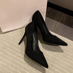 Zapatos de Diseñador para Mujer, Zapatos de Tacón Alto para Oficina, Tacones de Aguja de 8 cm, Sandalias de Tacón con Plataforma Hueca de Gamuza para Mujer, Sandalias de Cuero - Product Image 4