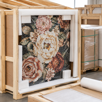 Vente chaude usine : Mosaïque murale en verre à motifs floraux violets, design personnalisé, style parquet moderne, pour décoration intérieure et hôtelière en cristal
