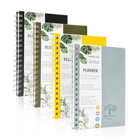 Back to School Benutzer definiertes Logo Hardcover Spiral Bound A5 Bulk Werbe-PU-Leder School College Ruled College Spiral Notebook